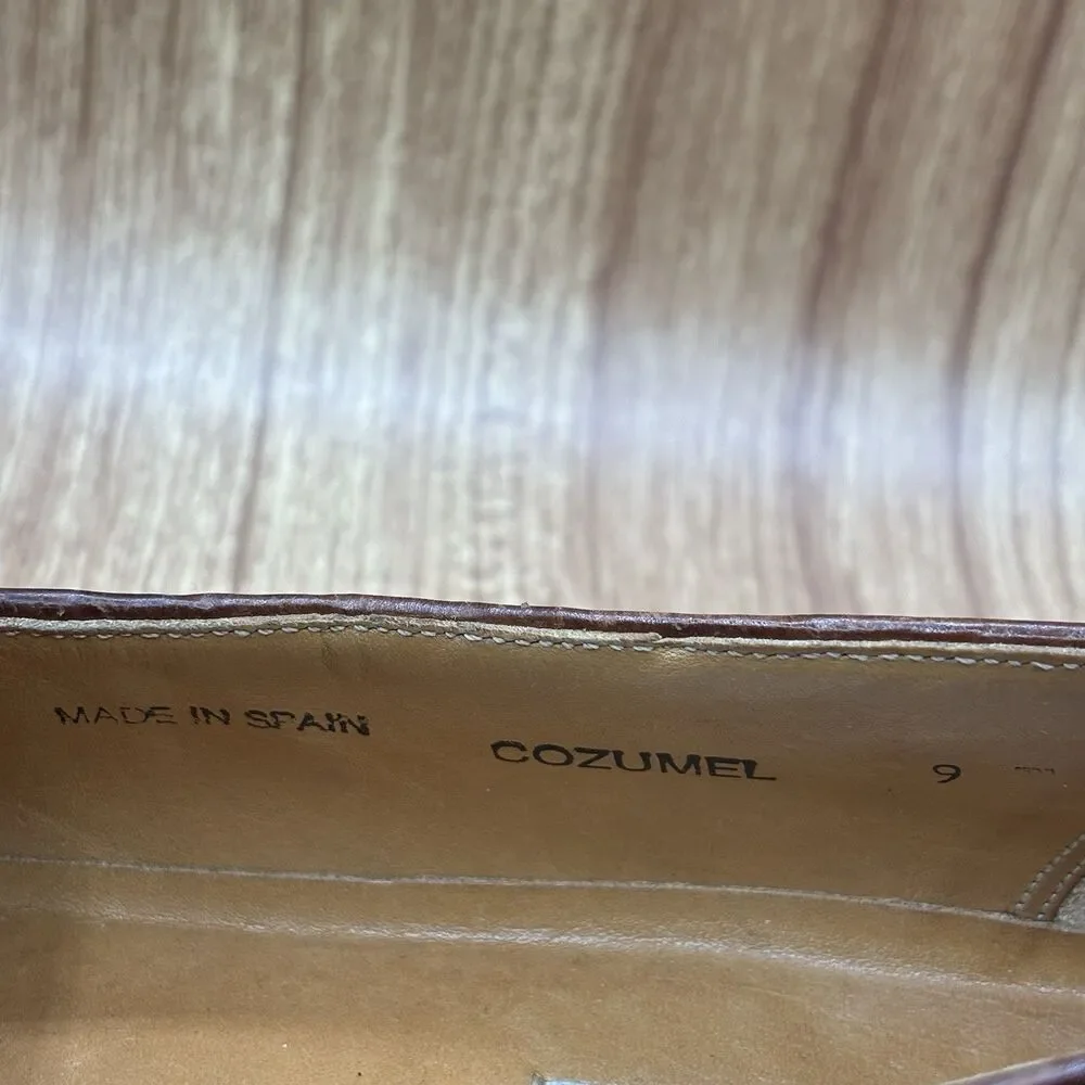 Mezlan COZUMEL Cognac Brown Tassel‎ Woven Men's Size 9 M Dress Shoe Loafer